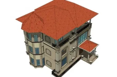 Classical Single-Family Villa Model in SketchUp-BIM WORLD