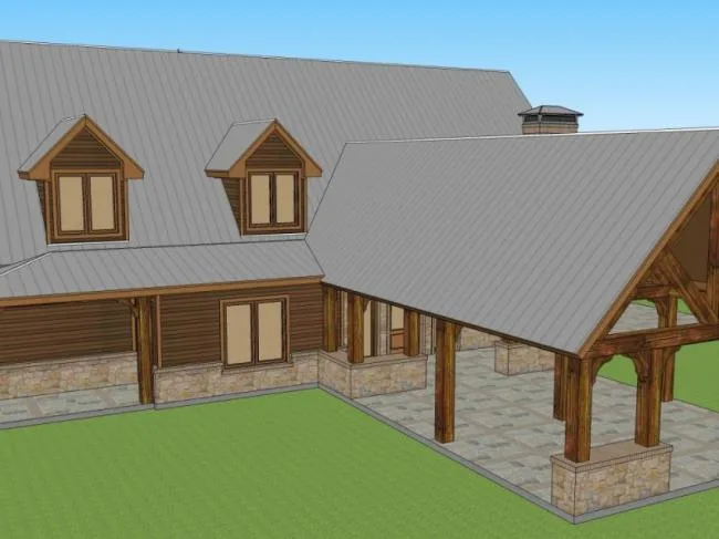 Sketchup Residential Model | Cabin, Residential Building, Classical Style