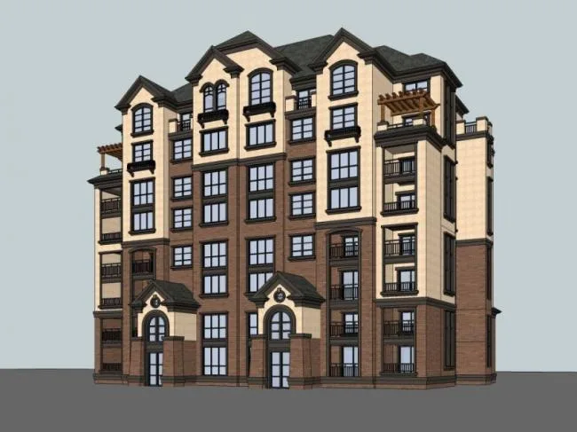 Sketchup Residential Model | Multi story Residence, European Classical Style