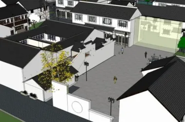 Modern Multi-Story Jiangnan Water Town Residence | SketchUp Residential Model-BIM WORLD