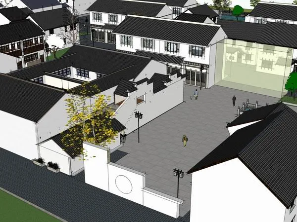 Modern Multi-Story Jiangnan Water Town Residence | SketchUp Residential Model