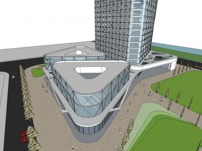 Sketchup Complex Model | Multi story Commercial Complex, Office, Hotel, Modern Style