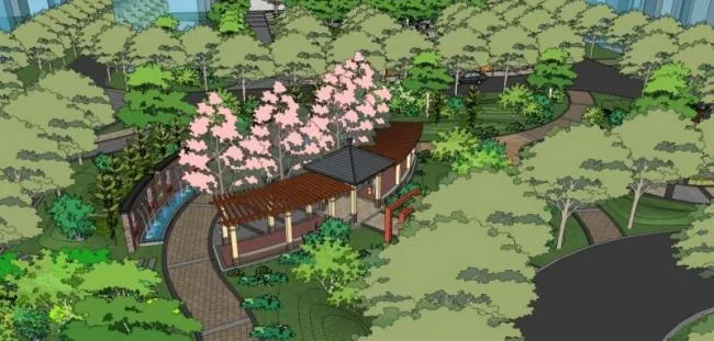 Sketchup Landscape Model | Residential Landscape, Modern Style