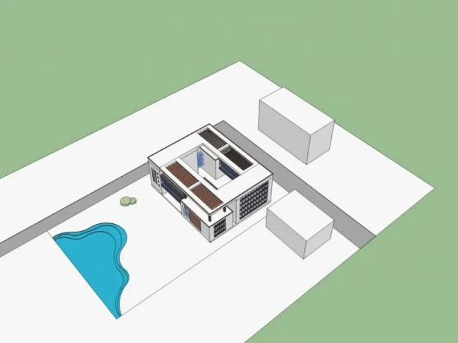 Sketchup Cultural Model | Multi story Architecture Department Hall, Cultural Architecture, Modern Style