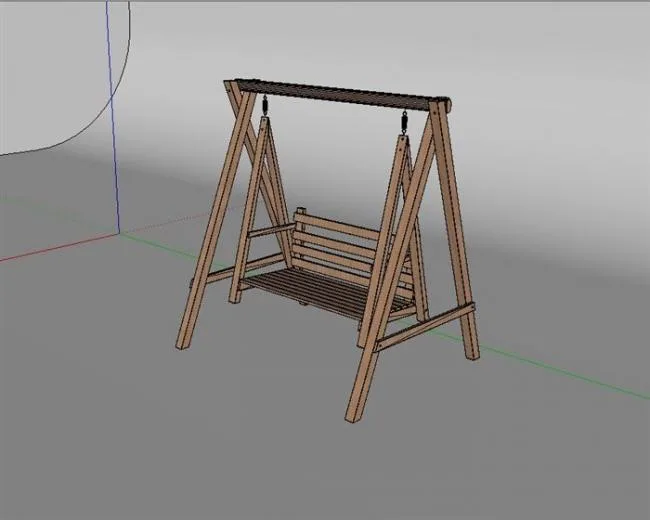Sketchup Material Model | Wooden Swing Chair Chair Model Material Component
