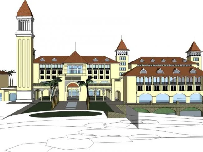 Sketchup Hotel Model | Multi story Hotel, Classical Style
