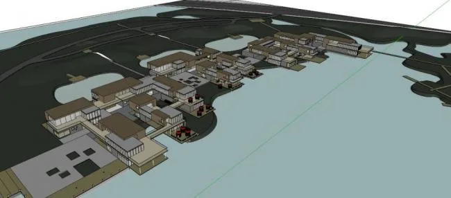 Sketchup Business Model | Bar Street, Modern Style, Commercial Buildings