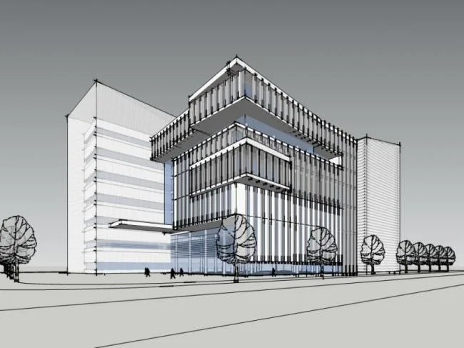 Sketchup Cultural Model | Multi story Library, Cultural Architecture, Modern Style