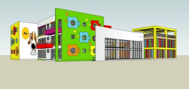 Sketchup School Model | Multi story Kindergarten, Educational Building, Modern Style