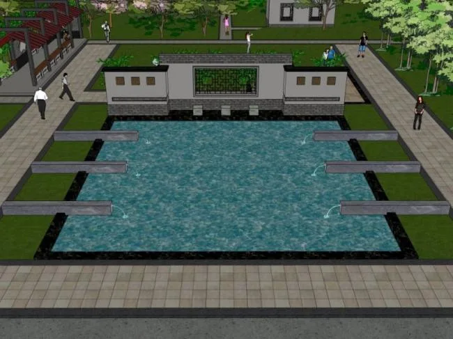 Sketchup Landscape Model | Community Landscape, Residential Landscape, Chinese Style