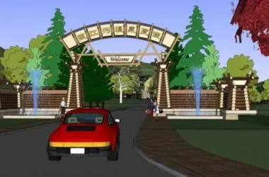 SketchUp Hotel Model: Yinjianggou Hot Spring Resort in Inner Mongolia Featuring Multi-Story Hotel and Detached Chinese-Style Villas-BIM WORLD