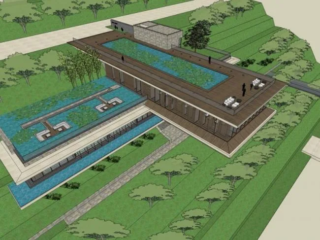Sketchup Business Model | Multi story Clubhouse, Modern Style