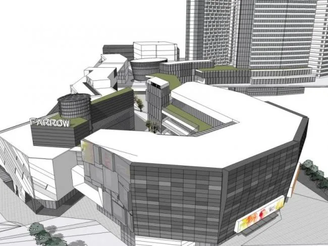 Sketchup Business Model | Multi story Commercial Street, Modern Style