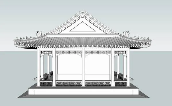 Sketchup Ancient Architecture Model | Multi story Hilltop, Chinese Style, Ancient Architecture