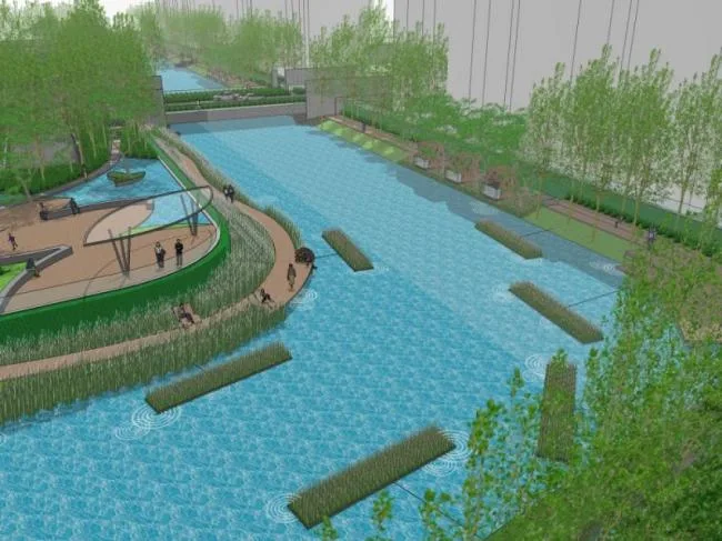 Sketchup Landscape Model | Waterfront Landscape, Modern Style