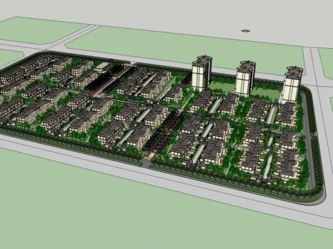 Sketchup Planning Model | High rise Residential Community Planning, Modern Style
