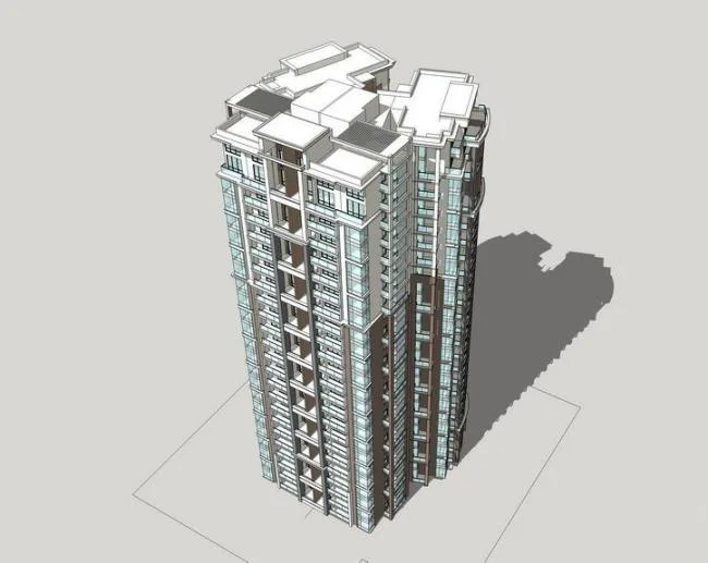 Modern High-Rise Residential Building Models in SketchUp
