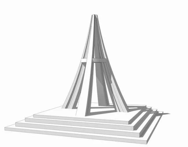 Sketchup Material Model | Meihekou City Railway Station Sculpture, Material Components