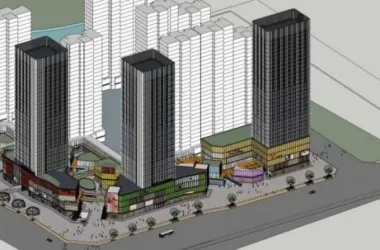 SketchUp Model of a Modern High-Rise Hotel, Office Tower, Shopping Mall, and Commercial Podium Complex-BIM WORLD