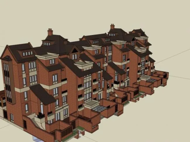 Sketchup Residential Model | Multi story Residence, Classical Style