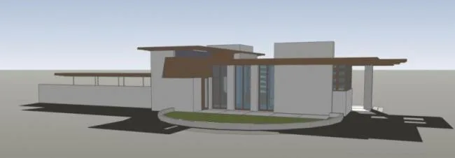 Sketchup Residential Model | Multi story Gordon Residence, Modern Style, Wright