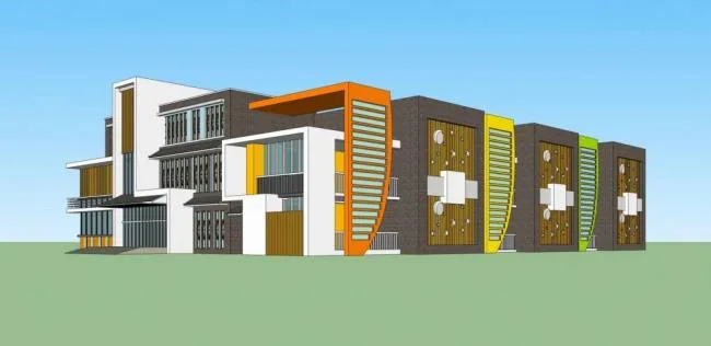 Sketchup School Model | Multi story Kindergarten, Modern Style, Educational Architecture