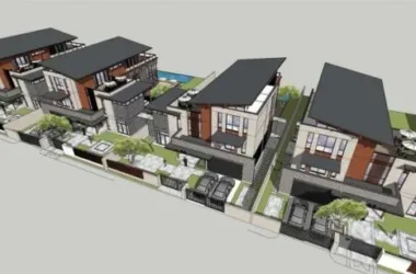 SketchUp Villa Model: Modern Chinese-Style Row Houses-BIM WORLD