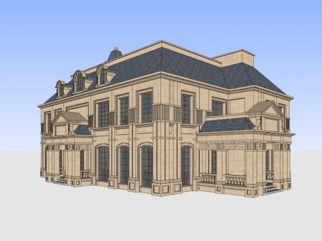 Sketchup Villa Model | Solo Villa, European Style, Classical Style