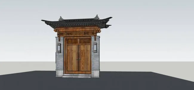 Sketchup Material Model | Door Head, Chinese Style, Entrance, Architectural Components, Landscape