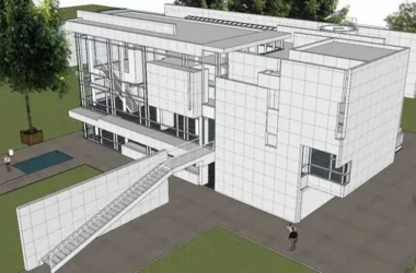 SketchUp Residential Model: Modern Multi-Story Activity Center and Clubhouse-BIM WORLD