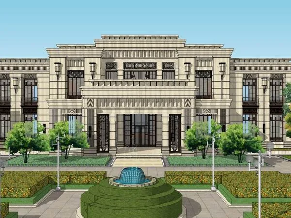 Sketchup Residential Model | Multi story Sales Office, Residential, Classical Style