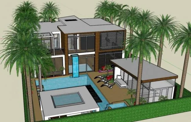 Sketchup Villa Model | Solo Villa, Modern Style