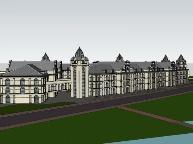 SketchUp Residential Model | Multi-Story Classical Row House Design