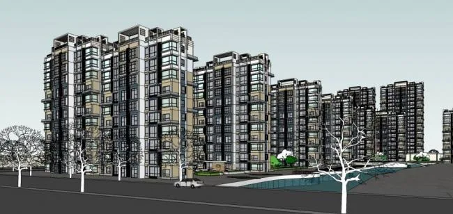 Sketchup Residential Model | Small and High rise Residential Buildings, Residential Buildings, Modern Style