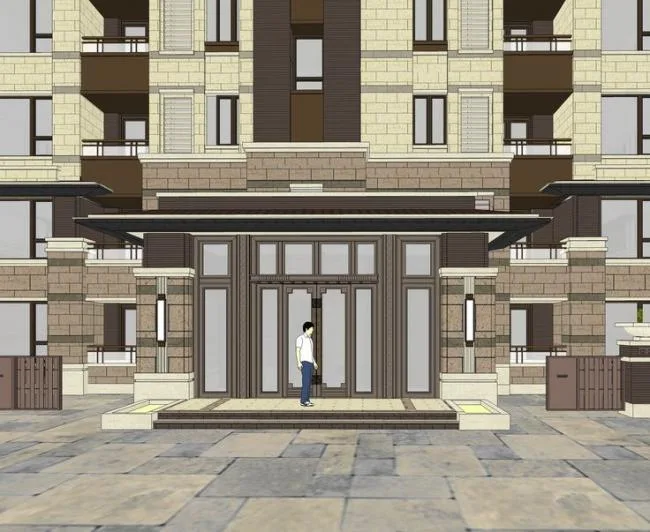 Sketchup Residential Model | Small and High Rise Row Residential Building, European Classical Style, Residential Architecture