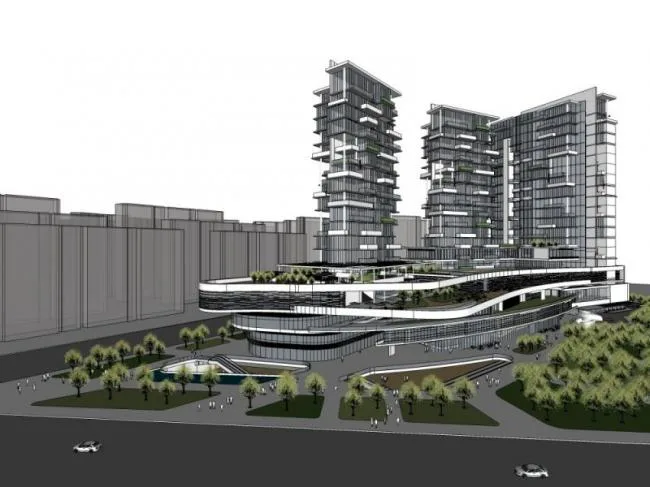 Sketchup Complex Model | High rise Commercial Complex, Modern Style