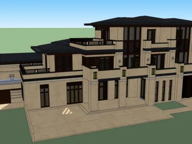 Sketchup Business Model | Multi Story Clubhouse, Modern Style
