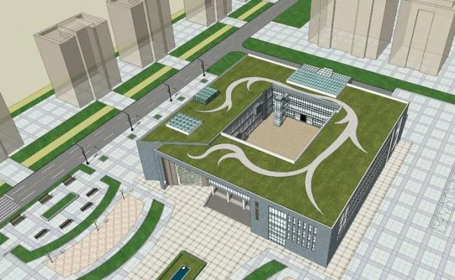 Sketchup Cultural Model | University Library, Cultural Architecture, Modern Style
