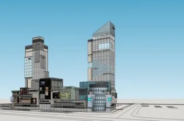 Modern High-Rise Commercial Complex with Hotel, Office, and Podium – Detailed SketchUp Model-BIM WORLD