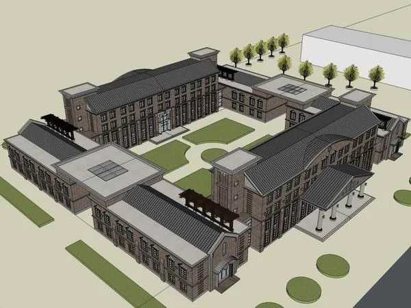 Sketchup Office Model | Multi story Office Building, Classical Style