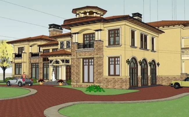 Sketchup Business Model | Multi story Clubhouse, European Style, Classical