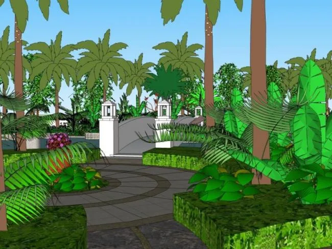 Sketchup Landscape Model | Scenic Area Landscape, Classical Style