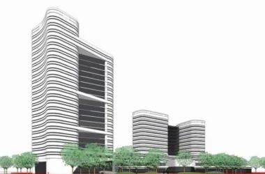 Modern Multi-Story High-Rise Hotel and Office Building SketchUp Model-BIM WORLD