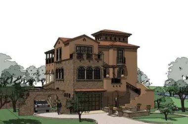 SketchUp Villa Model: Solo Spanish Classical Mediterranean Design-BIM WORLD