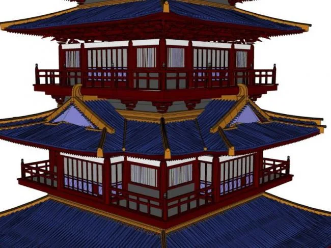 Sketchup Ancient Architecture Model | Multi story Scripture Pavilion, Ancient Architecture, Chinese Style