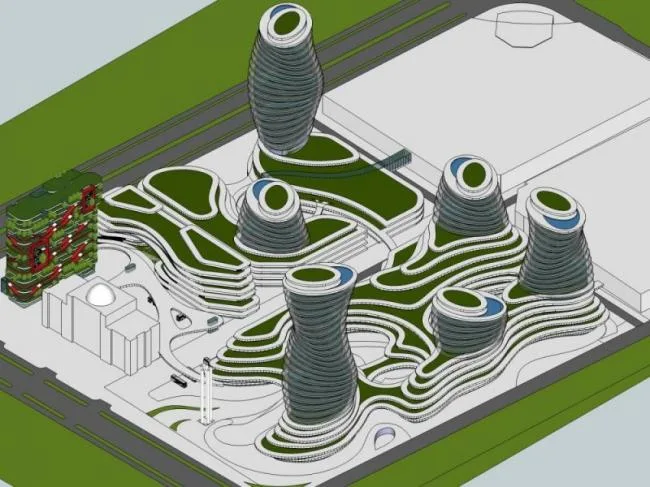 Sketchup Complex Model | Multi story Commercial Complex, Residential, Office, Hotel, Modern Style