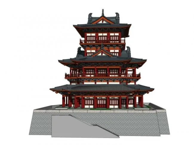 Sketchup Ancient Architecture Model | Multi story Attic, Chinese Style, Ancient Architecture