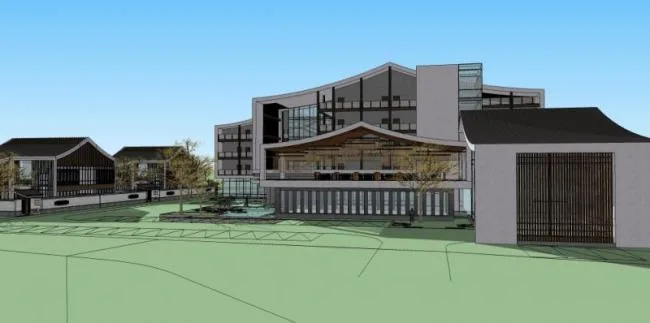 Sketchup Hotel Model | Multi Story Hotel, Chinese Style