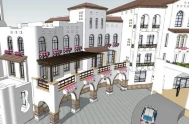 SketchUp Business Model: Multi-Story Spanish and Classical Style Commercial Club-BIM WORLD