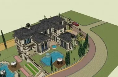 European Classical Style Solo Villa SketchUp Model-BIM WORLD